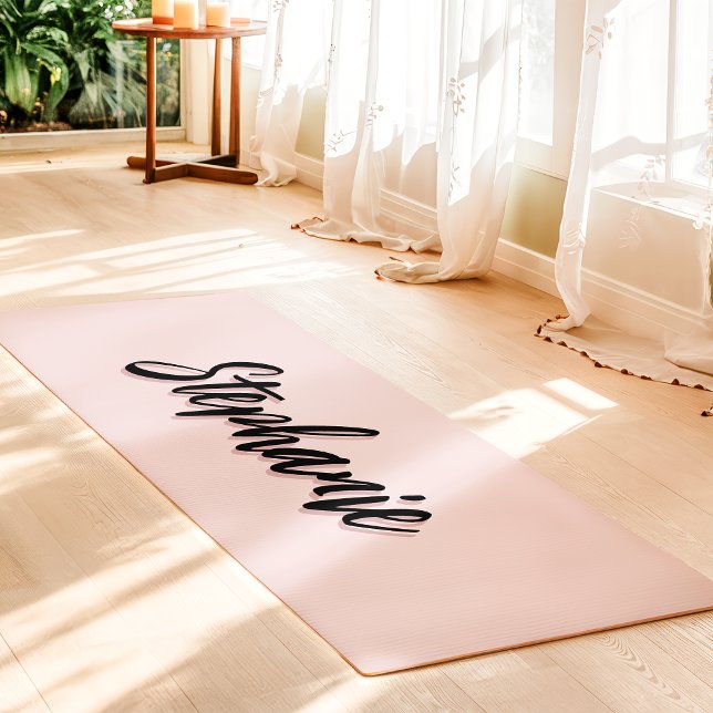 Schwarz-Rosa-Individuelle Name Yogamatte (Von Creator hochgeladen)