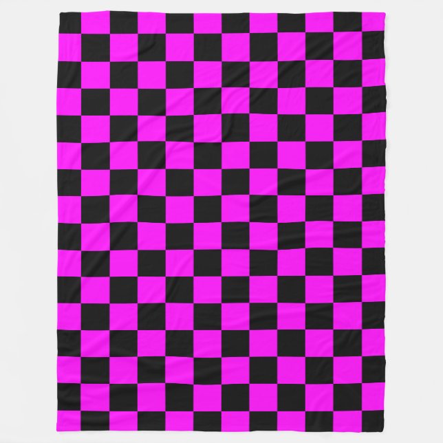 Schwarz + Rosa Karo Prüfmuster Fleecedecke (Vorderseite)