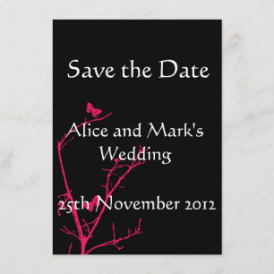 Schwarz-Rosa-Karte Save the Date