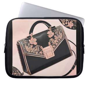 Schwarz-Rosa-KI Laptopschutzhülle