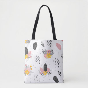 Schwarz-Rosa-Kristalle mit Blume und abstrakt Tasche