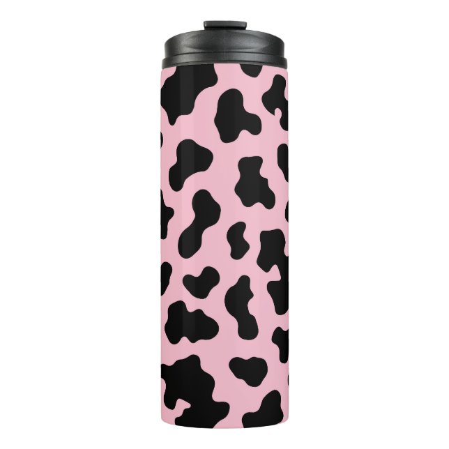 Schwarz-Rosa-Kuh-Kuh-Kugel drucken Thermosbecher (Vorderseite)