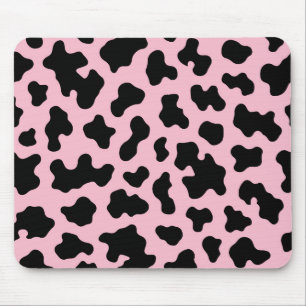 Schwarz & Rosa Kuhfelldruck Mousepad
