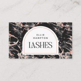 Schwarz-Rosa-Marmor Arch Beauty Lashes Business Ca Visitenkarte