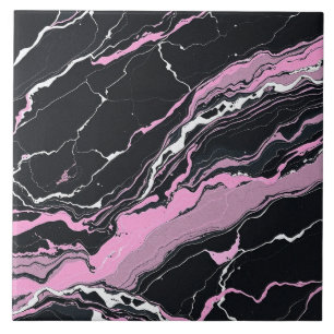 Schwarz-Rosa-Marmor Fliese