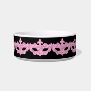 Schwarz-Rosa-Maskerade Prinzessin Fütternd Schüsse Napf