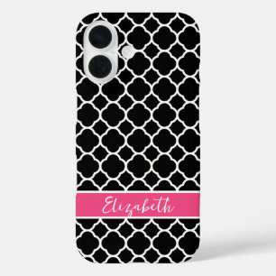 Schwarz/Rosa Modernes Quatrefolien-Monogramm title_seo2