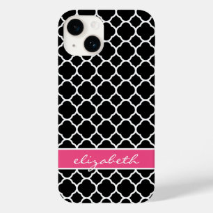 Schwarz/Rosa Modernes Quatrefolien-Monogramm title_seo2