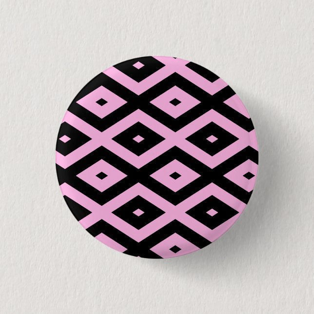 Schwarz-Rosa-Muster Button (Vorderseite)