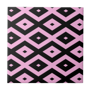 Schwarz-Rosa-Muster Fliese