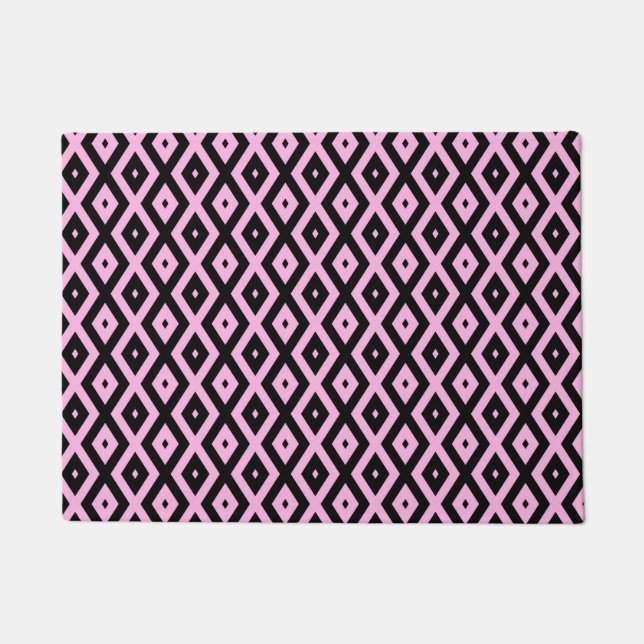 Schwarz-Rosa-Muster Fußmatte (Vorderseite)