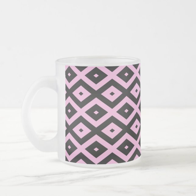 Schwarz-Rosa-Muster Mattglastasse (Links)