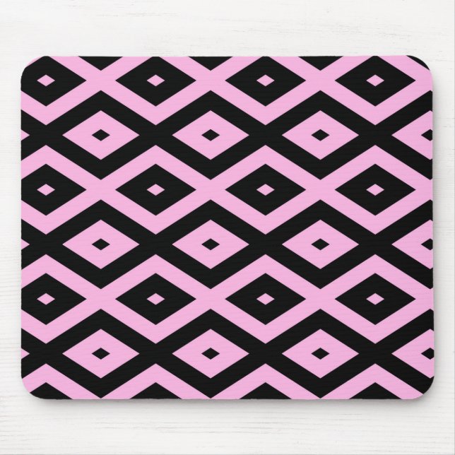 Schwarz-Rosa-Muster Mousepad (Vorne)