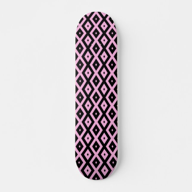 Schwarz-Rosa-Muster Skateboard (Vorne)