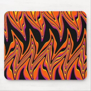 Schwarz, Rosa, Orange und Gelb Mousepad