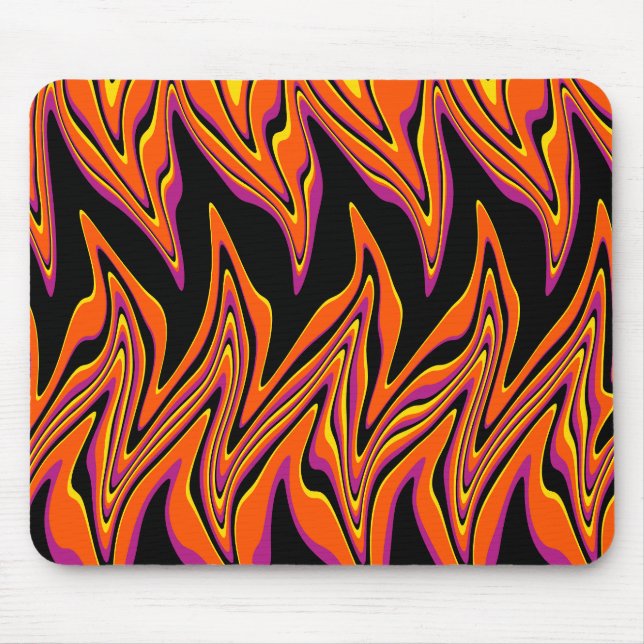 Schwarz, Rosa, Orange und Gelb Mousepad (Vorne)