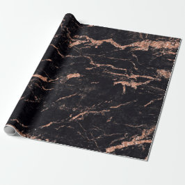 Schwarz Rosa Rose Blush Streifen Marmorgestein Gla Geschenkpapier