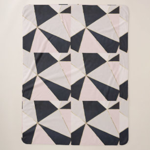 Schwarz Rosa Rose Gold Geometrie Sherpadecke