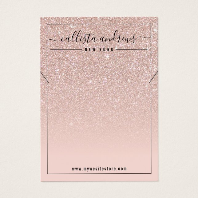 Schwarz Rosa Rose Gold Glitzer-Netzwerkkarte (Vorderseite)
