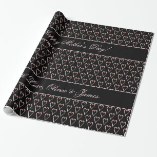Schwarz-Rosa-Rose-goldenes Muster Hinzufügen von T Geschenkpapier