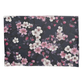 Schwarz-Rosa-Sakura-Blume, Musterdesign, Kissenbezug
