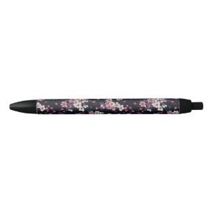 Schwarz-Rosa-Sakura-Blume, Musterdesign, Kugelschreiber