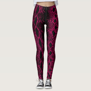 Schwarz-Rosa-Schlange Leggings