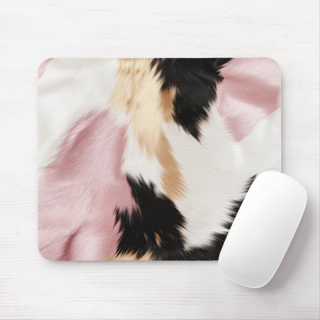 Schwarz Rosa Schwarzes Schwarzes Weiß Tier Mousepad (Mit Mouse)