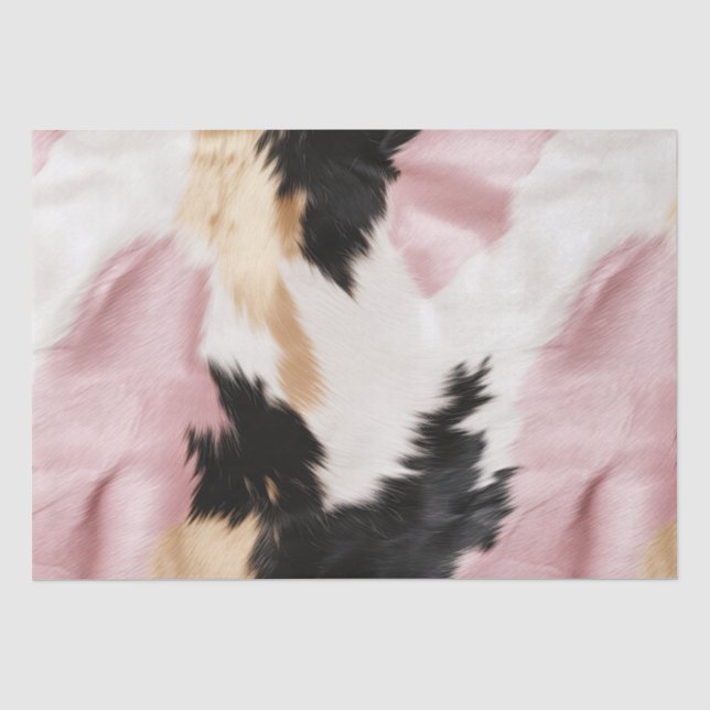 Schwarz Rosa Schwarzes Schwarzes Weiß Tier Seidenpapier (Vorderseite)