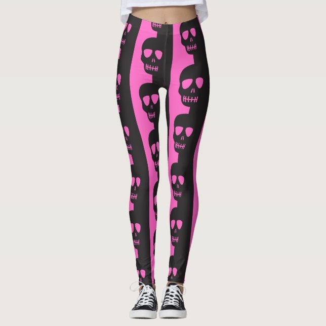 Schwarz-Rosa-Skulptur Leggings (Vorderseite)