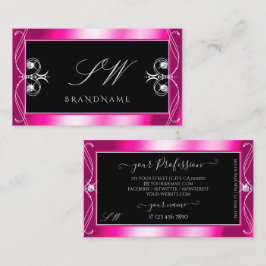 Schwarz-Rosa-Sparkle-Diamanten-Ornamente Visitenkarte
