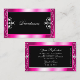 Schwarz-Rosa Sparkle Diamanten Verzierte Ornamente Visitenkarte
