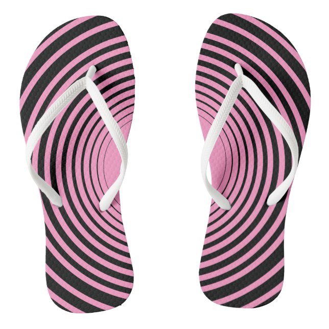 Schwarz-Rosa Streifen Flip Flops (Fußbett)