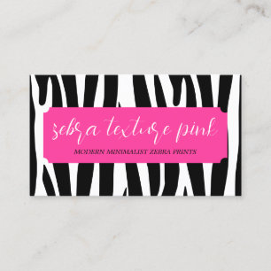 Schwarz Rosa Textur Einfaches Muster Zebra Visitenkarte
