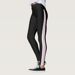 Schwarz-Rosa und Weiß Leggings