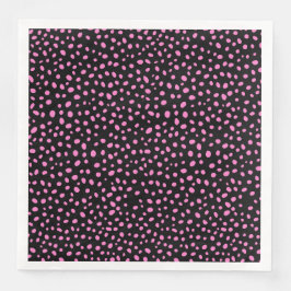 Schwarz-Rosa-ungleichmäßige Punkte Grafik Serviette