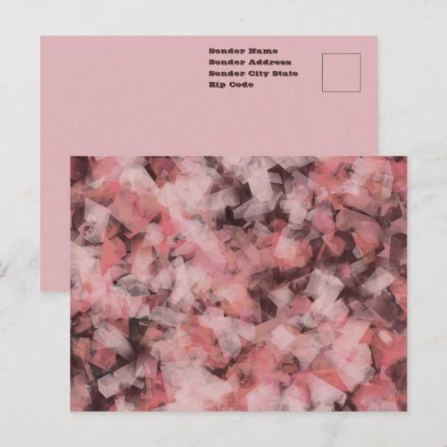 Schwarz-Rosa Weiß Moderne Geometrie Abstrakt Postkarte (Vorne/Hinten)