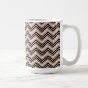 Schwarz-Rosa-Zigzag-Muster Kaffeetasse