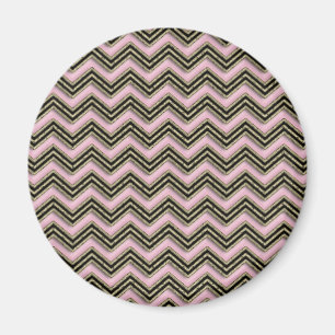 Schwarz-Rosa-Zigzag-Muster Magnet