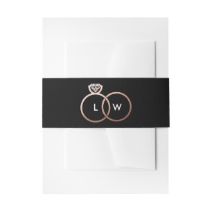 Schwarz-Rose-Goldring Einladungsbanderole
