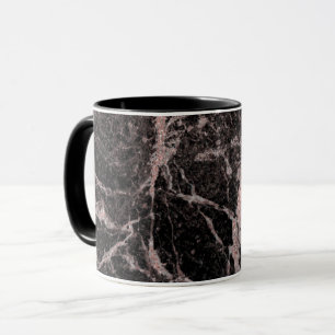 Schwarz & Roségold Rosa Glitter Marmor Glamour Tre Tasse