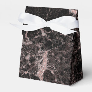 Schwarz & Roségold Rosa Glittermarmor Glamour Tren Geschenkschachtel