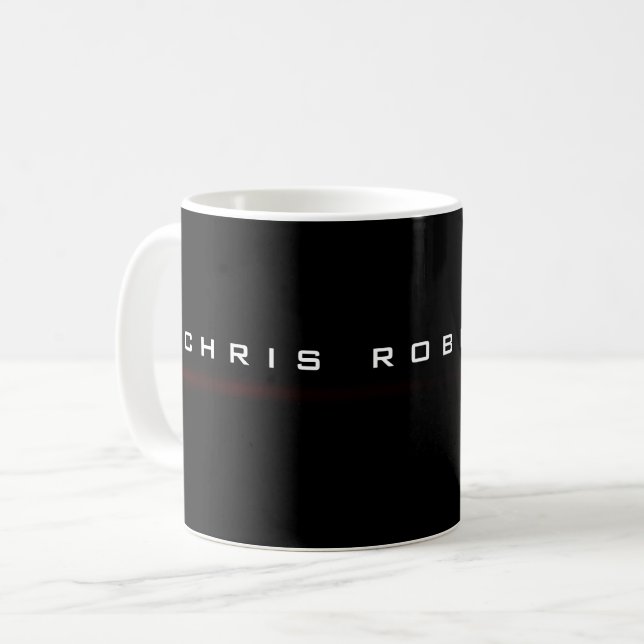 Schwarz Rot attraktiv Charme Minimalistisch Kaffeetasse (Vorderseite Links)