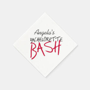 Schwarz-Rot-Bachelorette-Bash-Papier Napkins Serviette