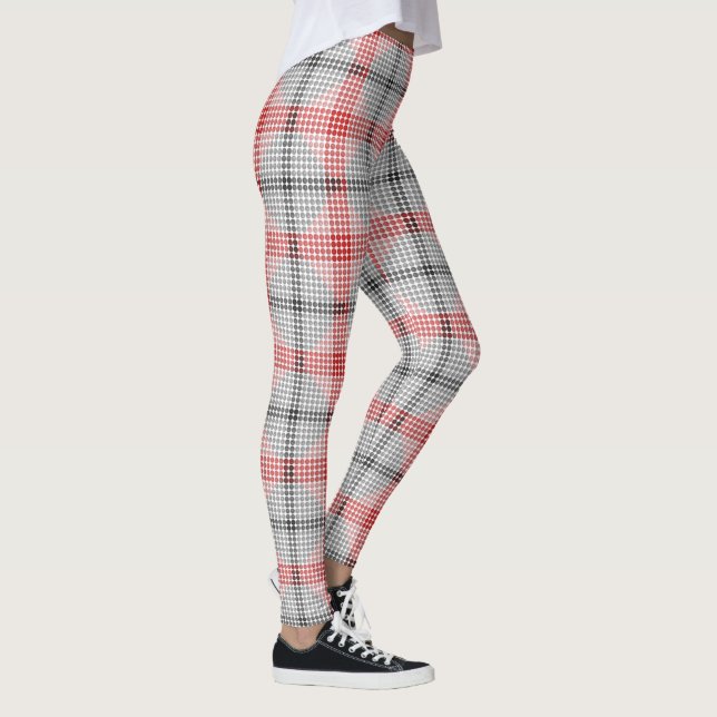 Schwarz-Rot-Bälle oder -Löcher, quer ausgerichtete Leggings (Rechts)