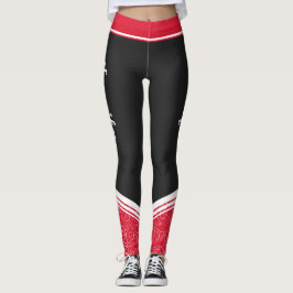 Schwarz-rot-blaue Streifen und Name modern Leggings