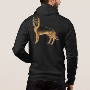 Schwarz-Rot-Brauner Deutscher Schäferhund GSD Hund Hoodie