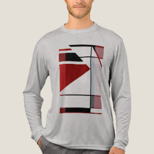 Schwarz Rot Burgund MCM-Look Geometrische Kunst Ab Tri-Blend Shirt