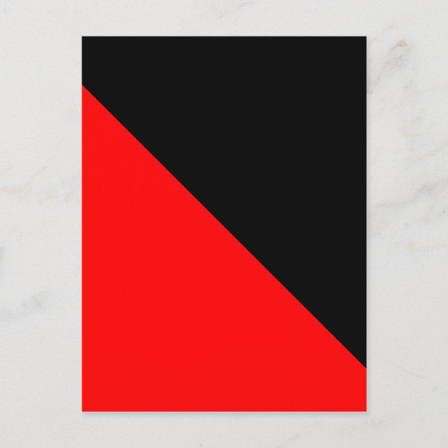 Schwarz-Rot-Diagonale Postkarte (Vorderseite)