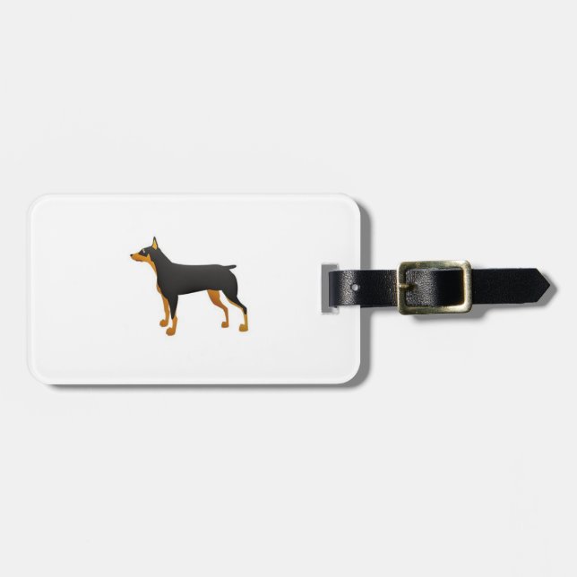 Schwarz-Rot-Dobermann-Neuwürfel Gepäckanhänger (Vorderseite horizontal)
